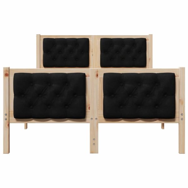 Рамка за легло Черно 135 x 190 cm Солидно борово дърво
