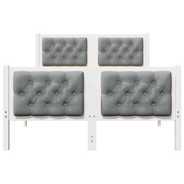 Рамка за легло Светлосиво 135 x 190 cm Солидно борово дърво