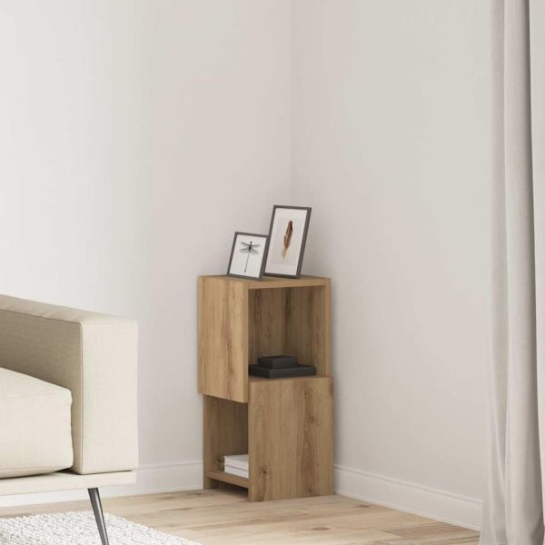 Ъглов шкаф Бяло 25,5x25x55см Инженерно дърво