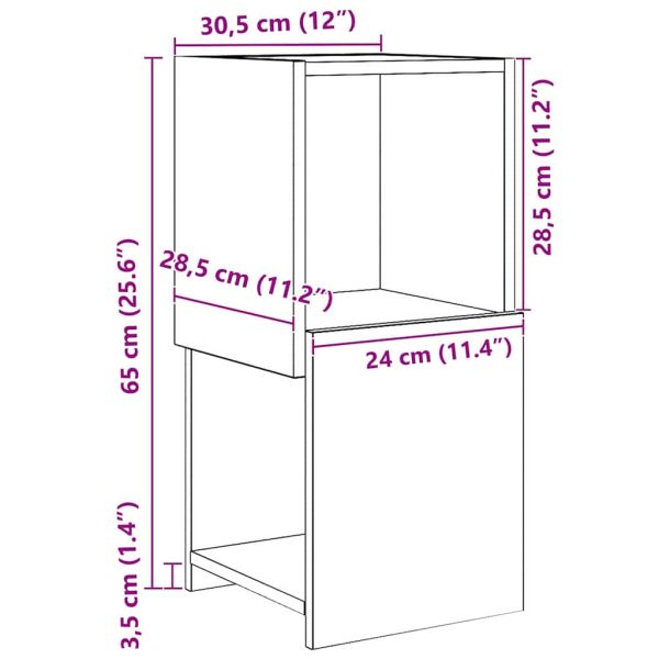 Ъглов шкаф Бяло 30,5x30x65см Инженерно дърво