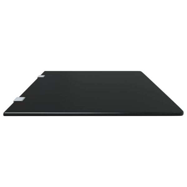 Разделител за писоари, стенен, черен, 90х40 см, закалено стъкло