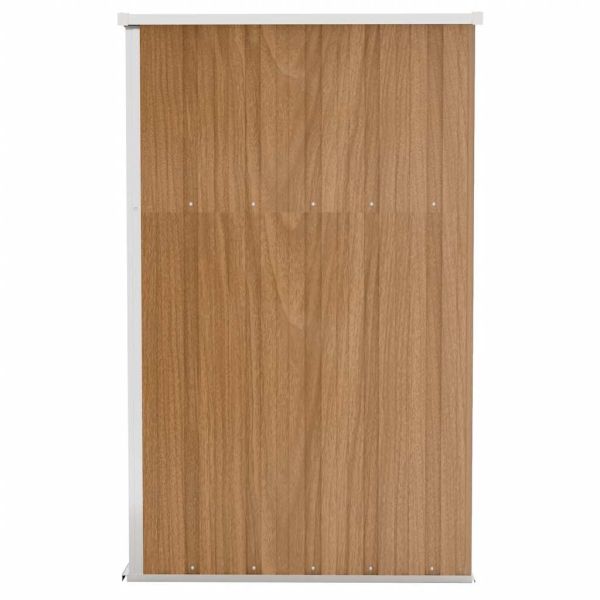 Градинска барака за стенен монтаж кафява 118x100x178 см стомана