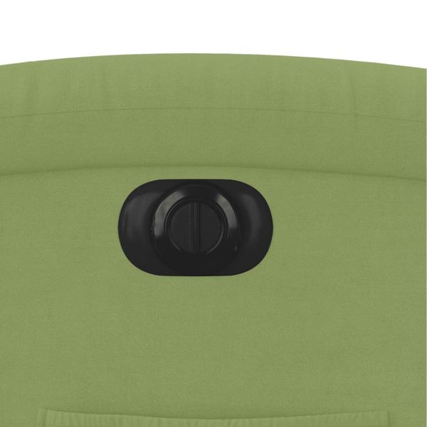 Електрически реклайнер стол, светлозелен, кадифе