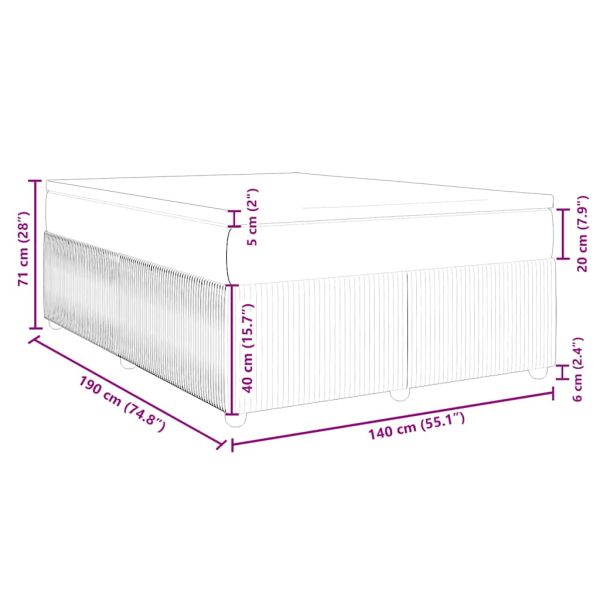 Боксспринг легло с матрак, черно, 140x190 см плат