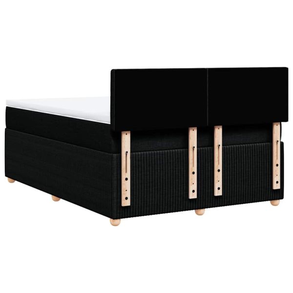 Боксспринг легло с матрак, черно, 140x190 см плат