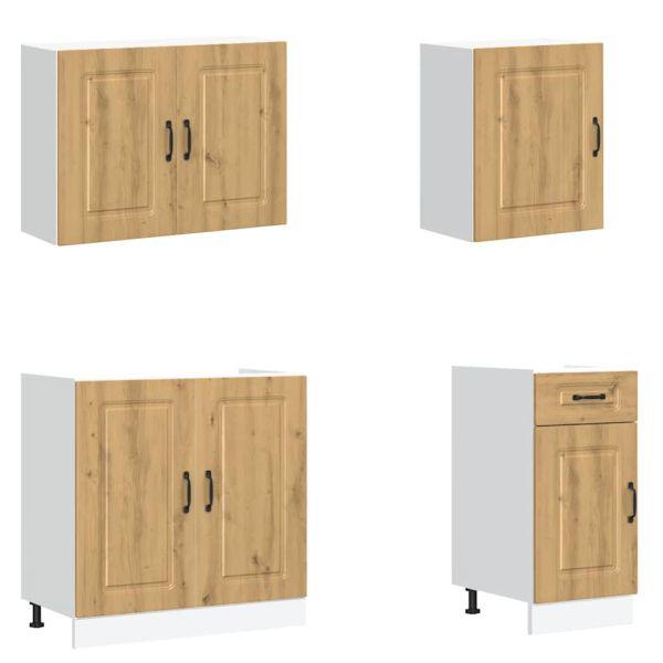 Комплект кухненски шкафове от 7 части Kalmar, инженерно дърво