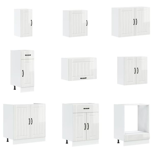 Комплект кухненски шкафове от 14 части Lucca, инженерно дърво