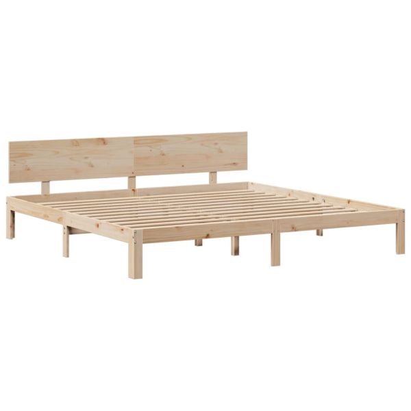 Легло с етажерка за книги, без матрак, 180x200 см, бор масив