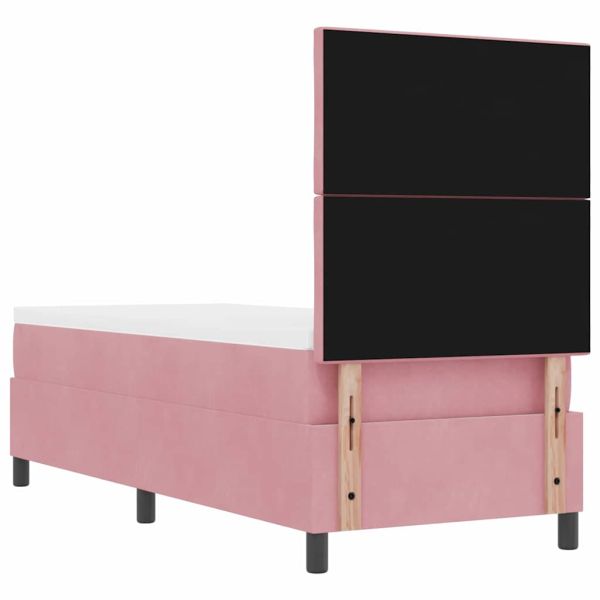 LED кутия за пружини с легло Розово 80 x 200 cm текстил