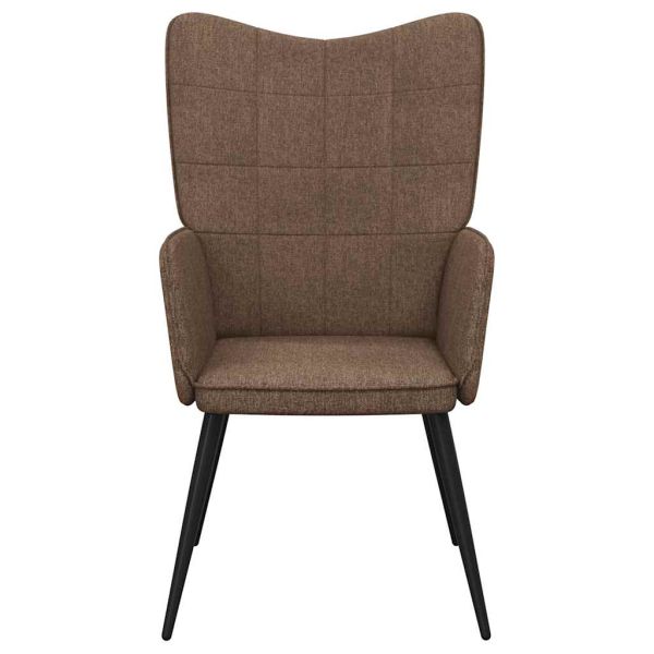 Релаксиращ стол, кафяв, плат