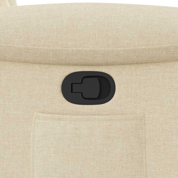 Изправящ реклайнер стол, кремав, текстил