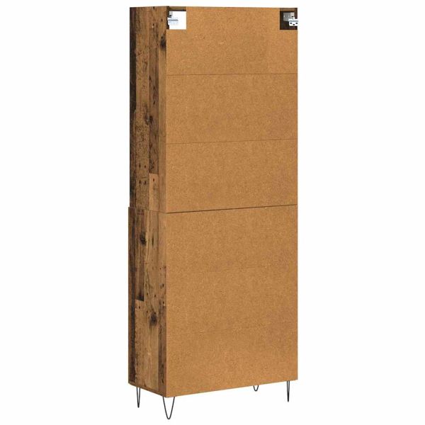 Висок шкаф 2 pcs Старо дърво Инженерно дърво