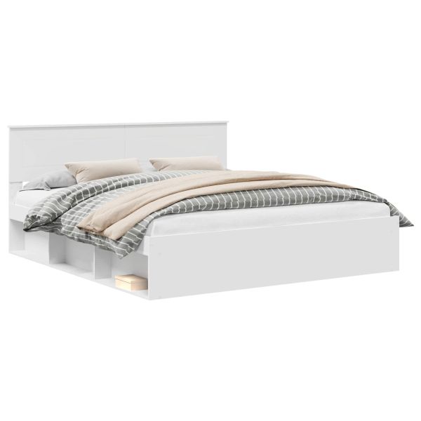 Рамка за легло с таблото Бяло 180 x 200 cm Инженерно дърво