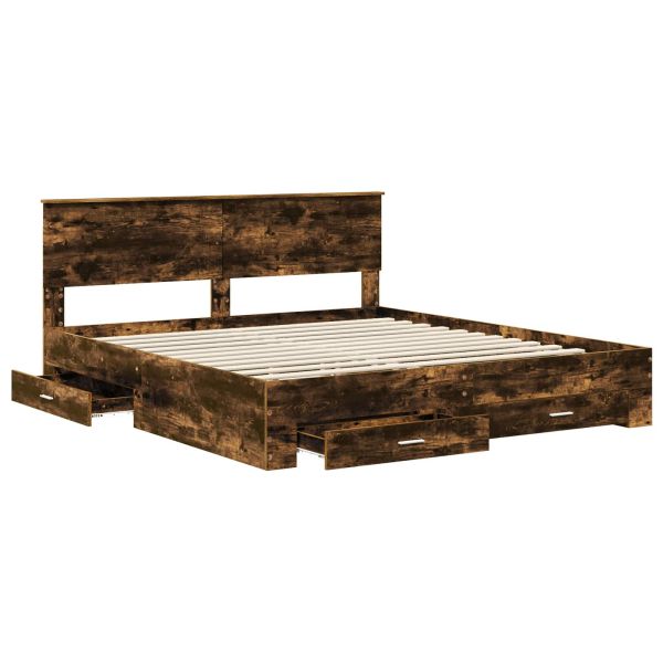 Рамка за легло с таблото Димян дъб 180 x 200 cm Инженерно дърво