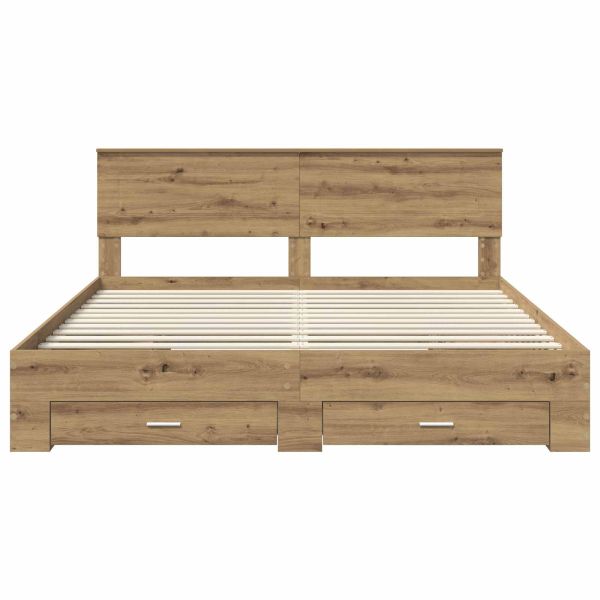 Рамка за легло с таблото Дъб 180 x 200 cm Инженерно дърво