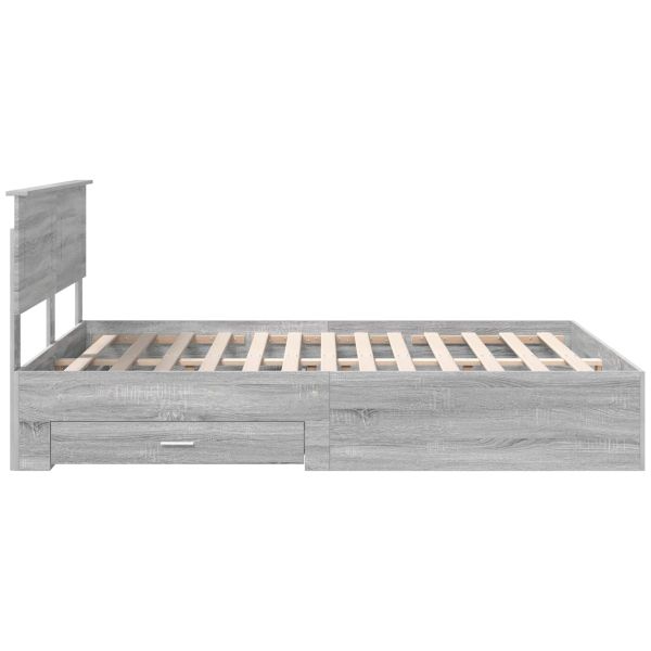 Рамка за легло Сив Сонома 150 x 200 cm Инженерно дърво