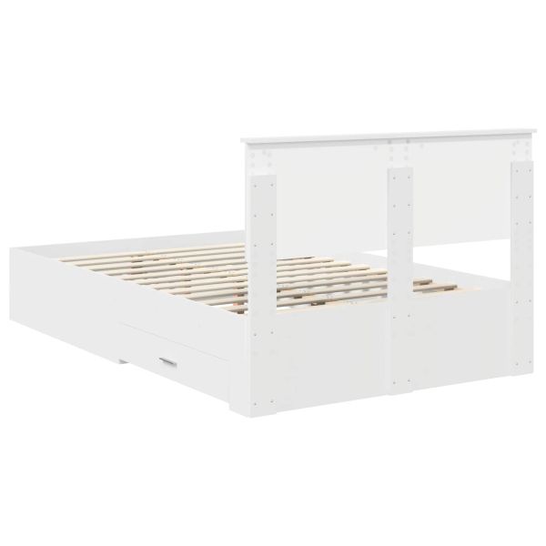 Рамка за легло с таблото Бяло 135 x 190 cm Инженерно дърво