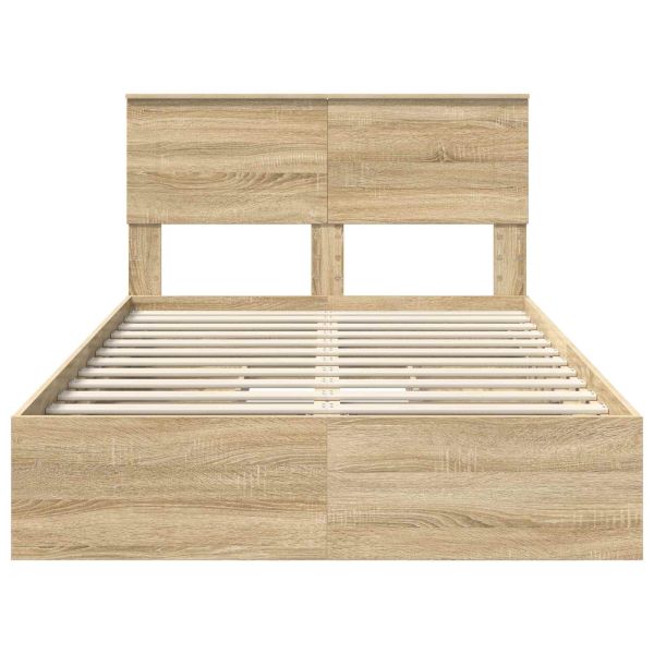 Легло с място за съхранение с таблото Сонома дъб 120 x 200 cm