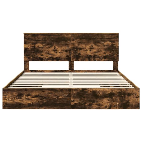 Легло с място за съхранение с таблото Димян дъб 180 x 200 cm