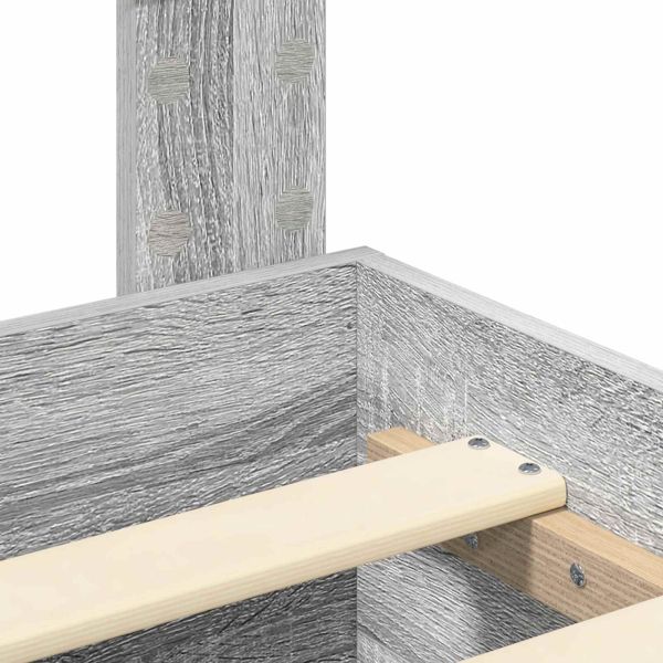 Рамка за легло Сив Сонома 135 x 190 cm Инженерно дърво