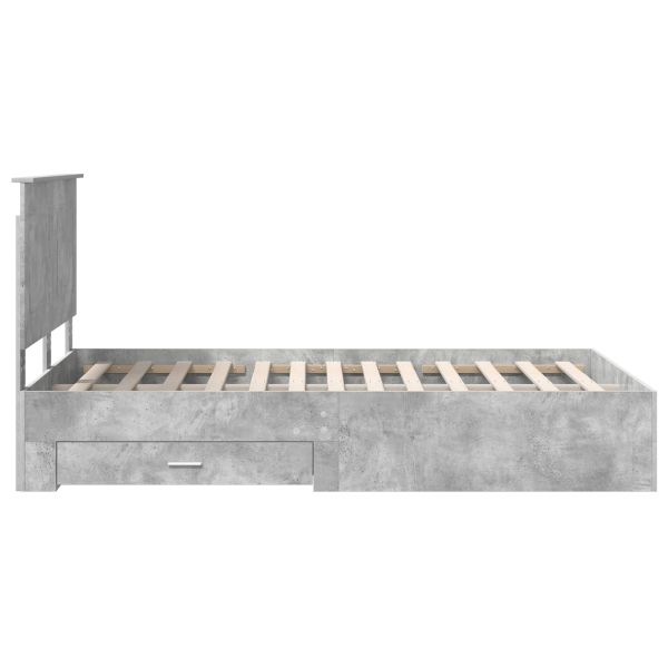 Рамка за легло Циментено сиво 120 x 200 cm Инженерно дърво