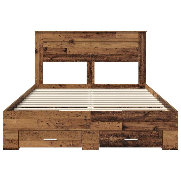 Рамка за легло Старо дърво 140 x 190 cm Инженерно дърво