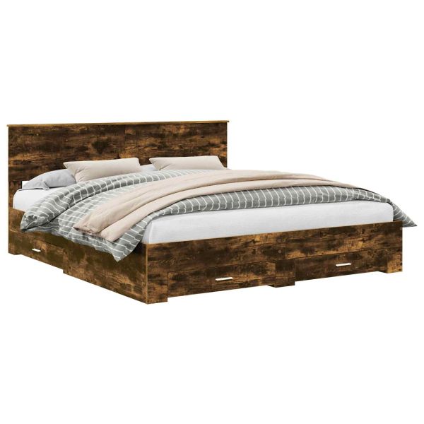 Рамка за легло с таблото Димян дъб 180 x 200 cm Инженерно дърво