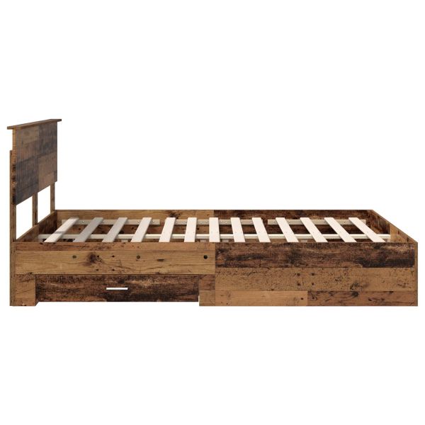 Рамка за легло Старо дърво 140 x 190 cm Инженерно дърво