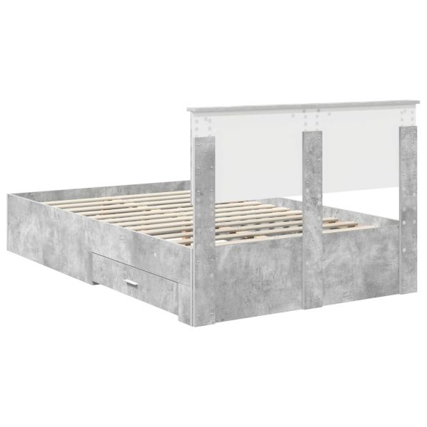 Рамка за легло Циментено сиво 120 x 190 cm Инженерно дърво