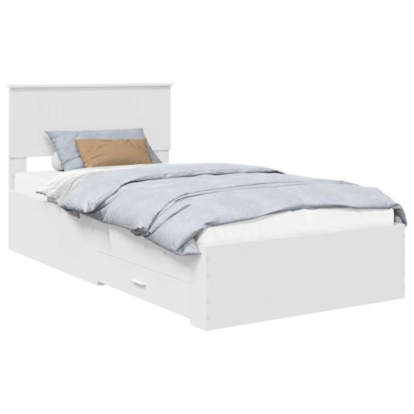 Рамка за легло с таблото Бяло 100 x 200 cm Инженерно дърво