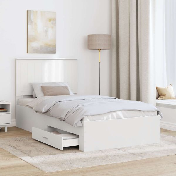 Рамка за легло с таблото Бяло 100 x 200 cm Инженерно дърво