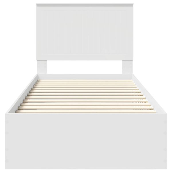 Рамка за легло с таблото Бяло 90 x 200 cm Инженерно дърво