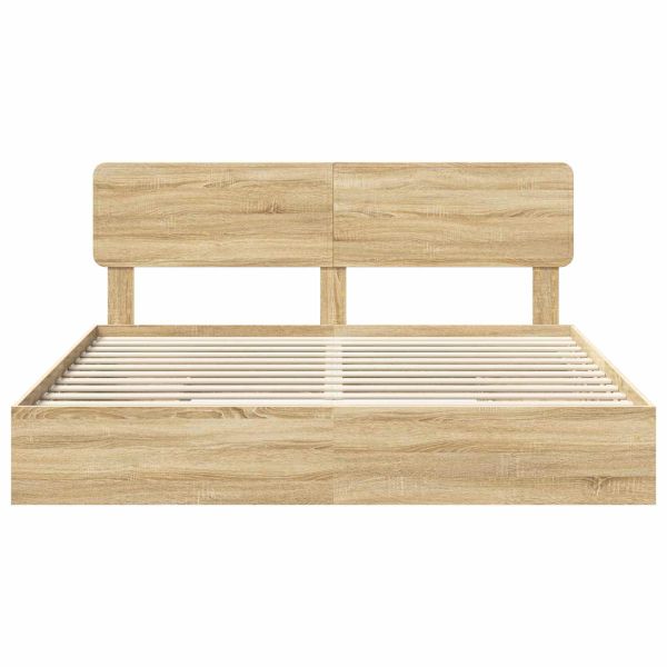 Легло с място за съхранение с таблото Сонома дъб 180 x 200 cm