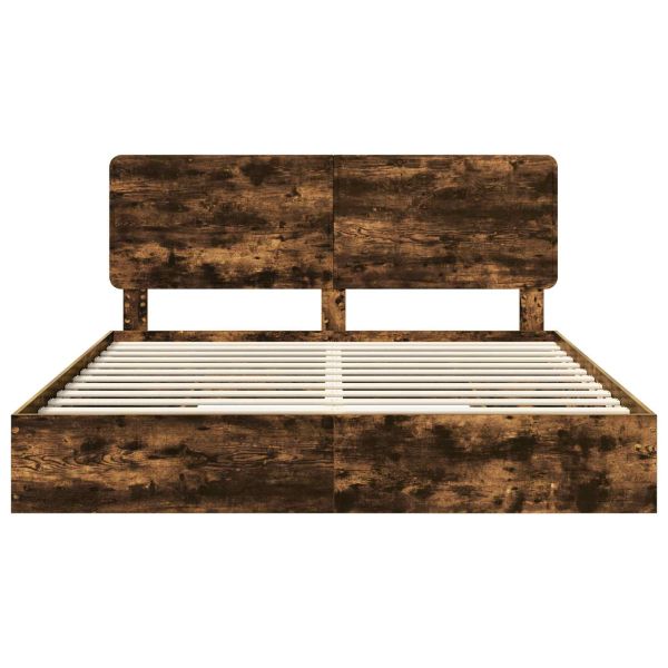 Легло с място за съхранение с таблото Димян дъб 180 x 200 cm