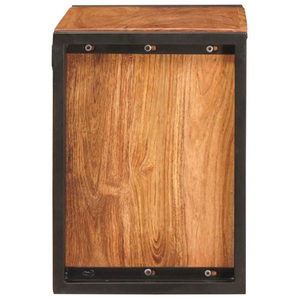 Винен рафт Кафяво 100 x 45 x 33 см Солидно акациево дърво