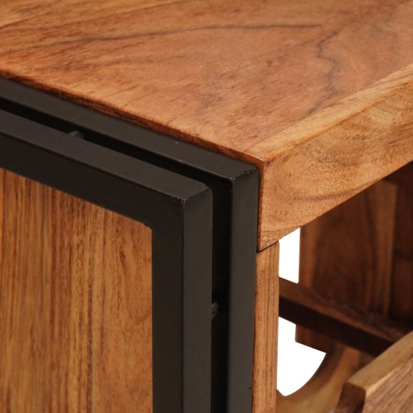 Винен рафт Кафяво 100 x 45 x 33 см Солидно акациево дърво