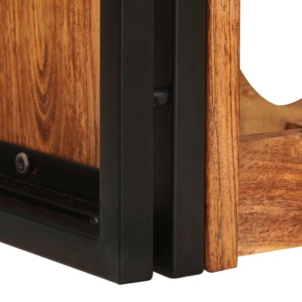 Винен рафт Кафяво 100 x 45 x 33 см Солидно акациево дърво