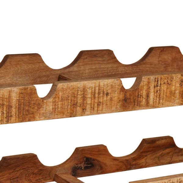Винен рафт Кафяво 100 x 45 x 33 см Солидно грубо мангово дърво