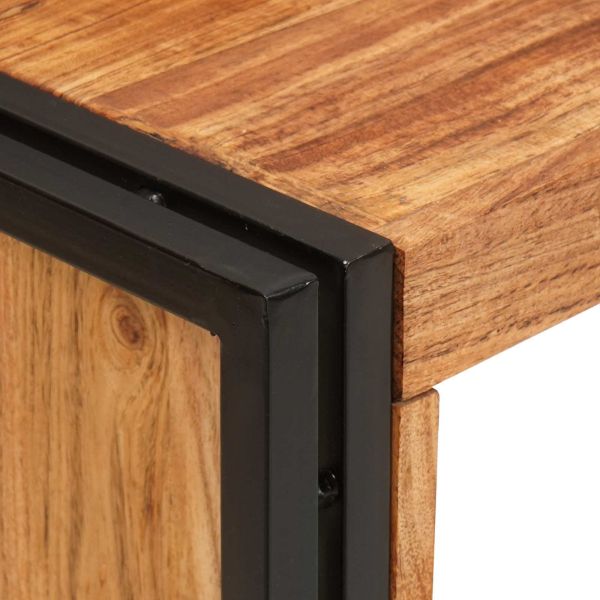 Винен рафт Кафяво 100 x 45 x 33 см Солидно акациево дърво