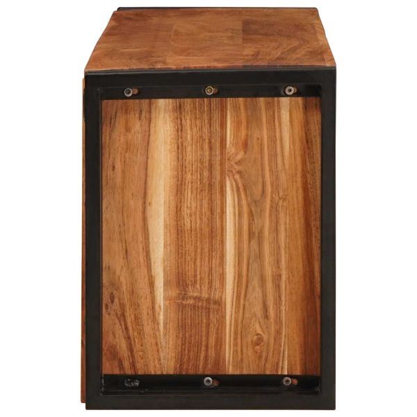 Винен рафт Кафяво 100 x 45 x 33 см Солидно акациево дърво