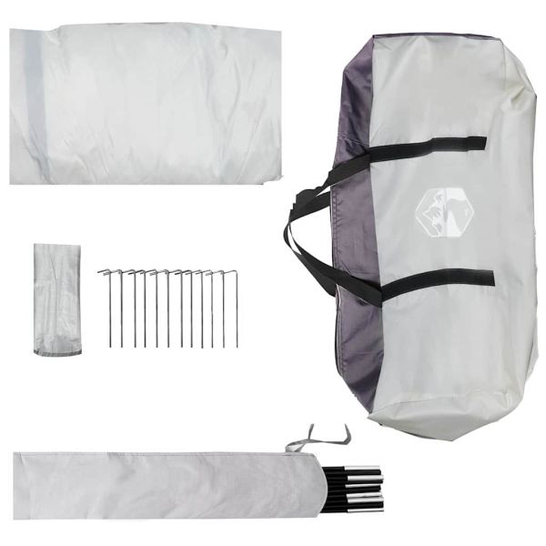 Дворен чадър полукола Сив 538 x 440 x 204 см