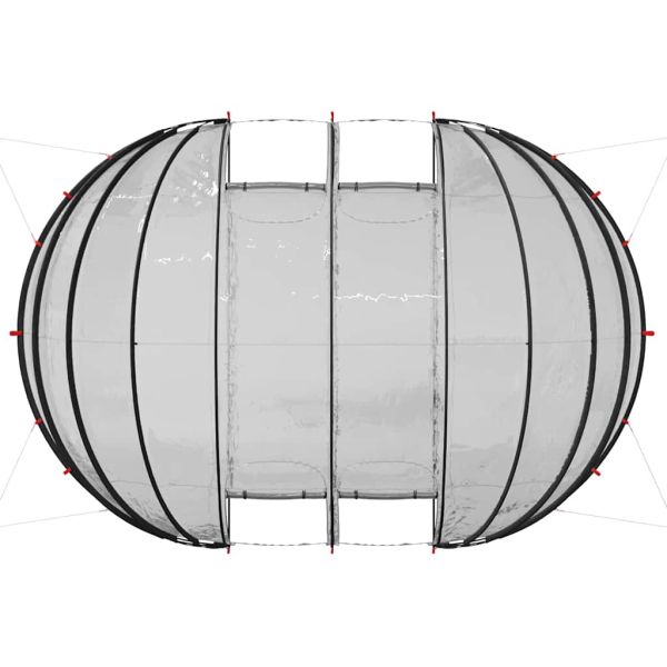 Дворен чадър полукола Прозрачен 640 x 432 x 205 см ПВЦ