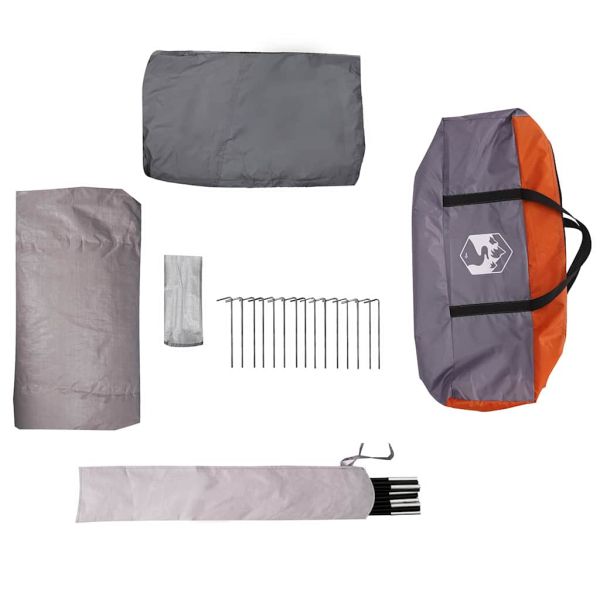 Палатка тип ти пи с покрив Сив и оранжев 545 x 450 x 295 см