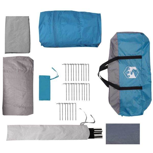 Тунелна палатка с покрив Синьо и сиво 740 x 370 x 220 см