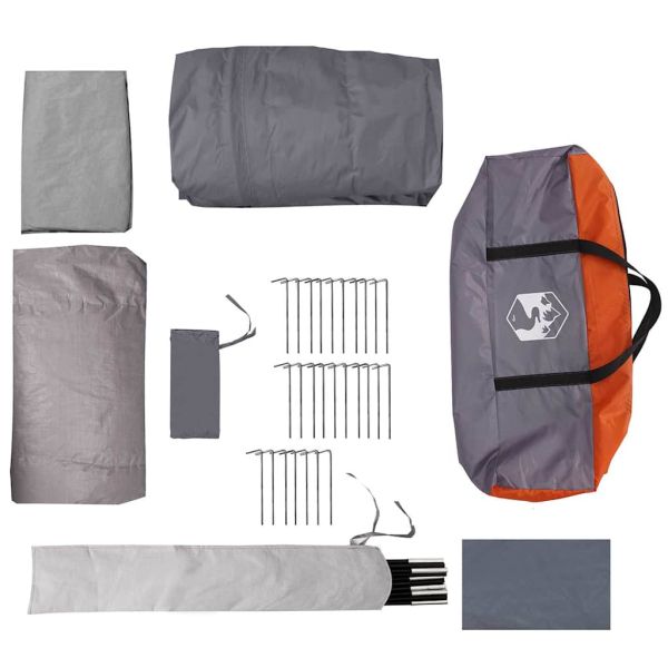 Тунелна палатка с покрив Сив и оранжев 740 x 370 x 220 см