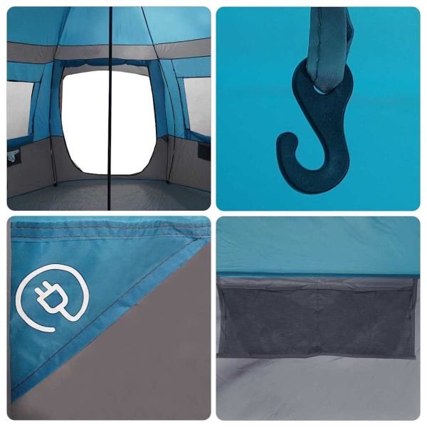 Кабинна палатка с покрив Синьо и сиво 500 x 500 x 294 см