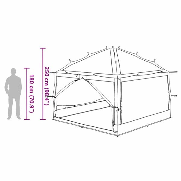 Вътрешна палатка с покрив Синьо и сиво 300 x 300 x 250 см