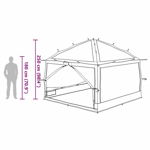 Вътрешна палатка с покрив Сив и оранжев 300 x 300 x 250 см