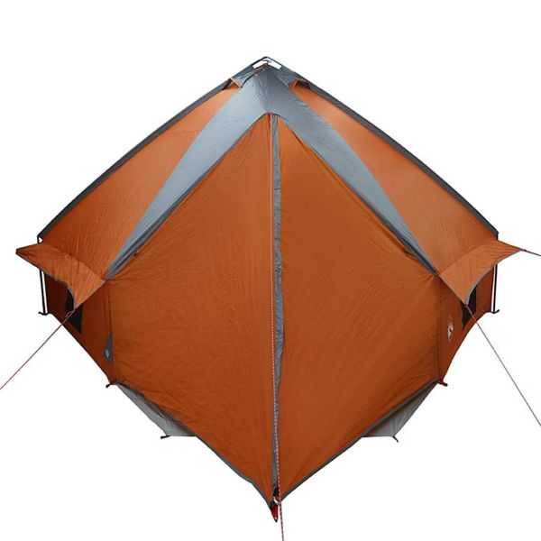 Палатка тип ти пи с покрив Сив и оранжев 490 x 410 x 210 см