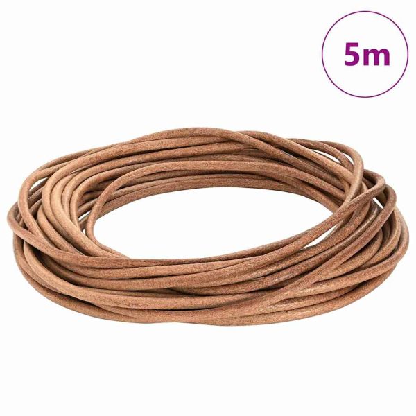 Кожена връв Кафяво Ø5 мм x 5 м Кожа
